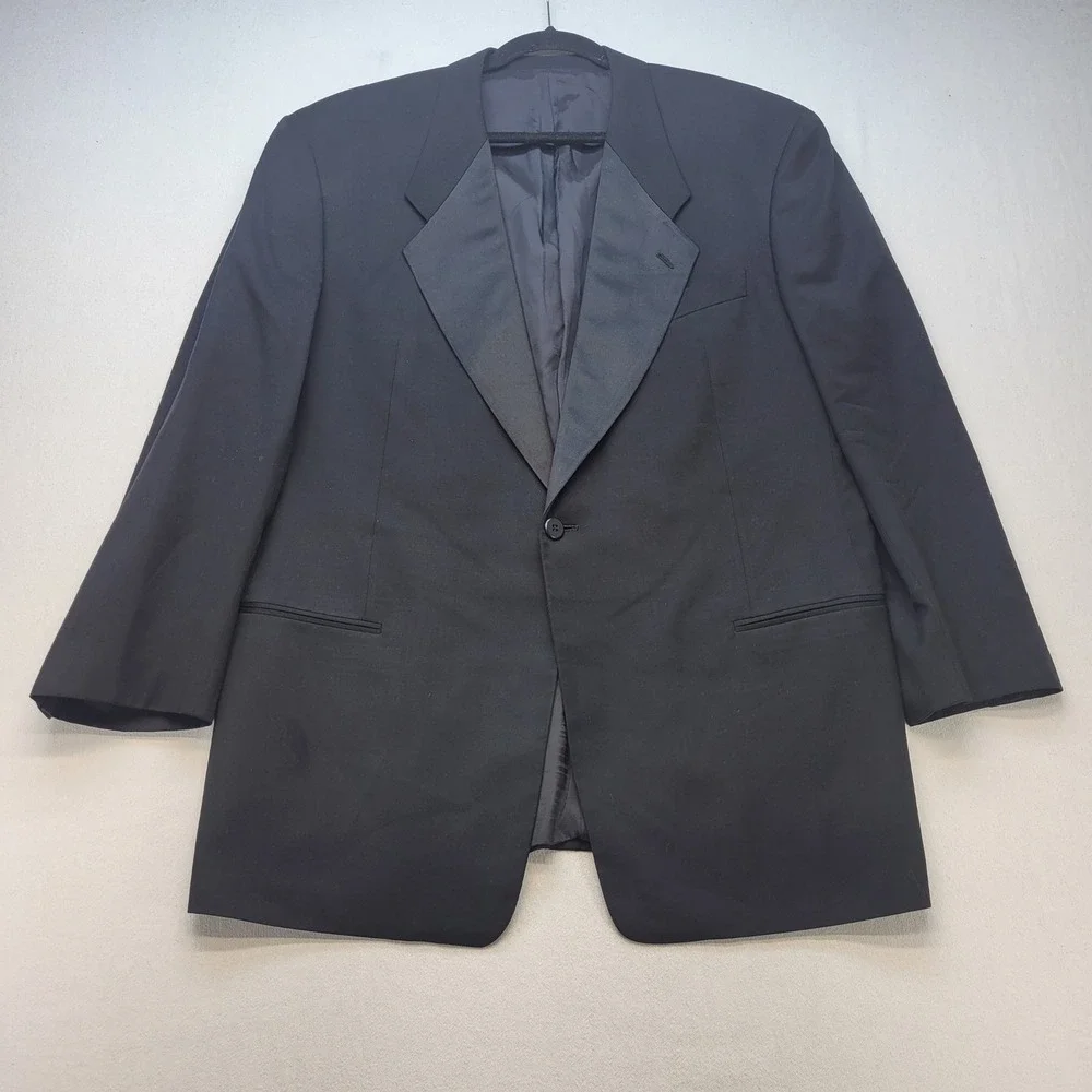 Giorgio Armani Blazer Mens 44R Black Virgin Wool 2-Button Sport Coat